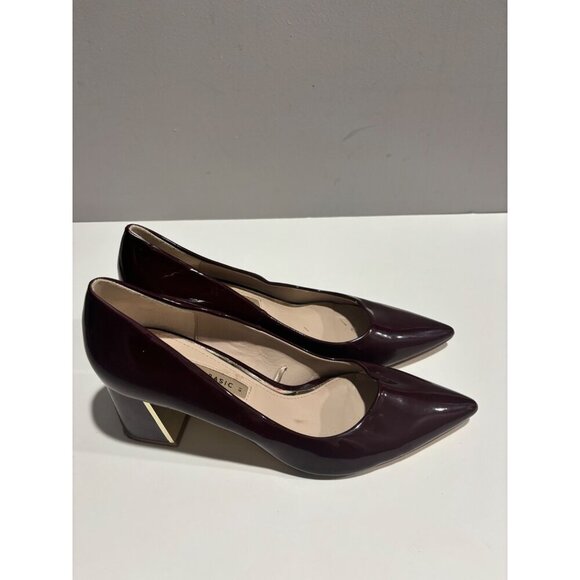 Zara Basic Maroon Patent Leather Pointed Toe Heels Size 41 (10.5) - Picture 1 of 4